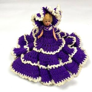 Vintage Doll with Crocheted Dress